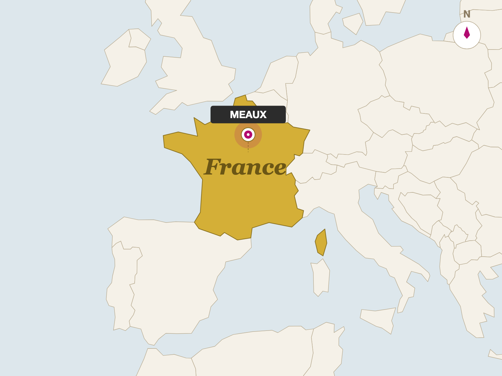 Brie de Meaux origin map