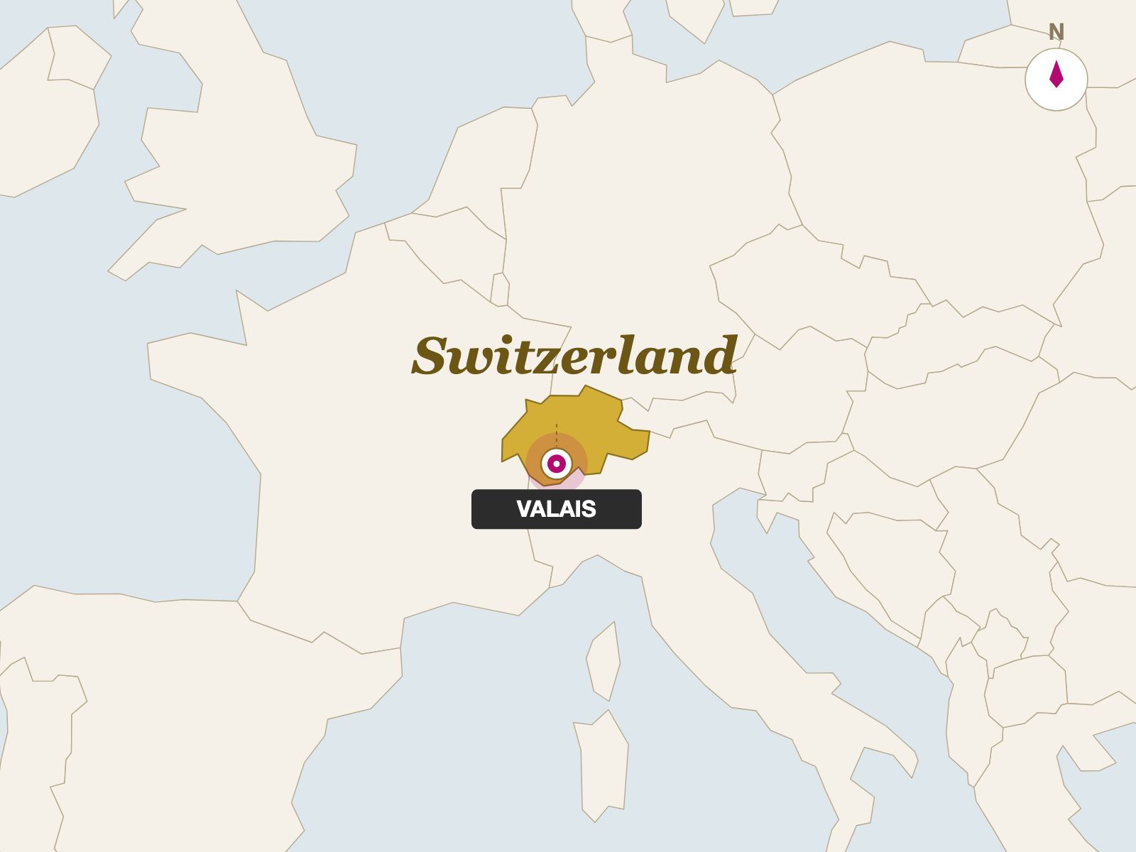Swiss Raclette origin map