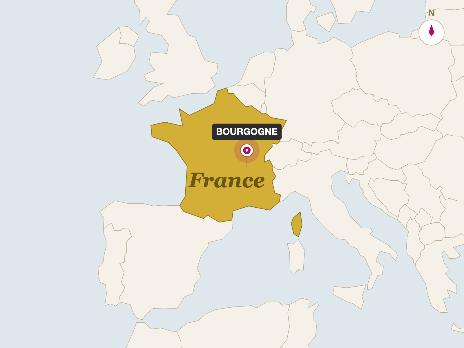 Cremeux De Bourgogne origin map