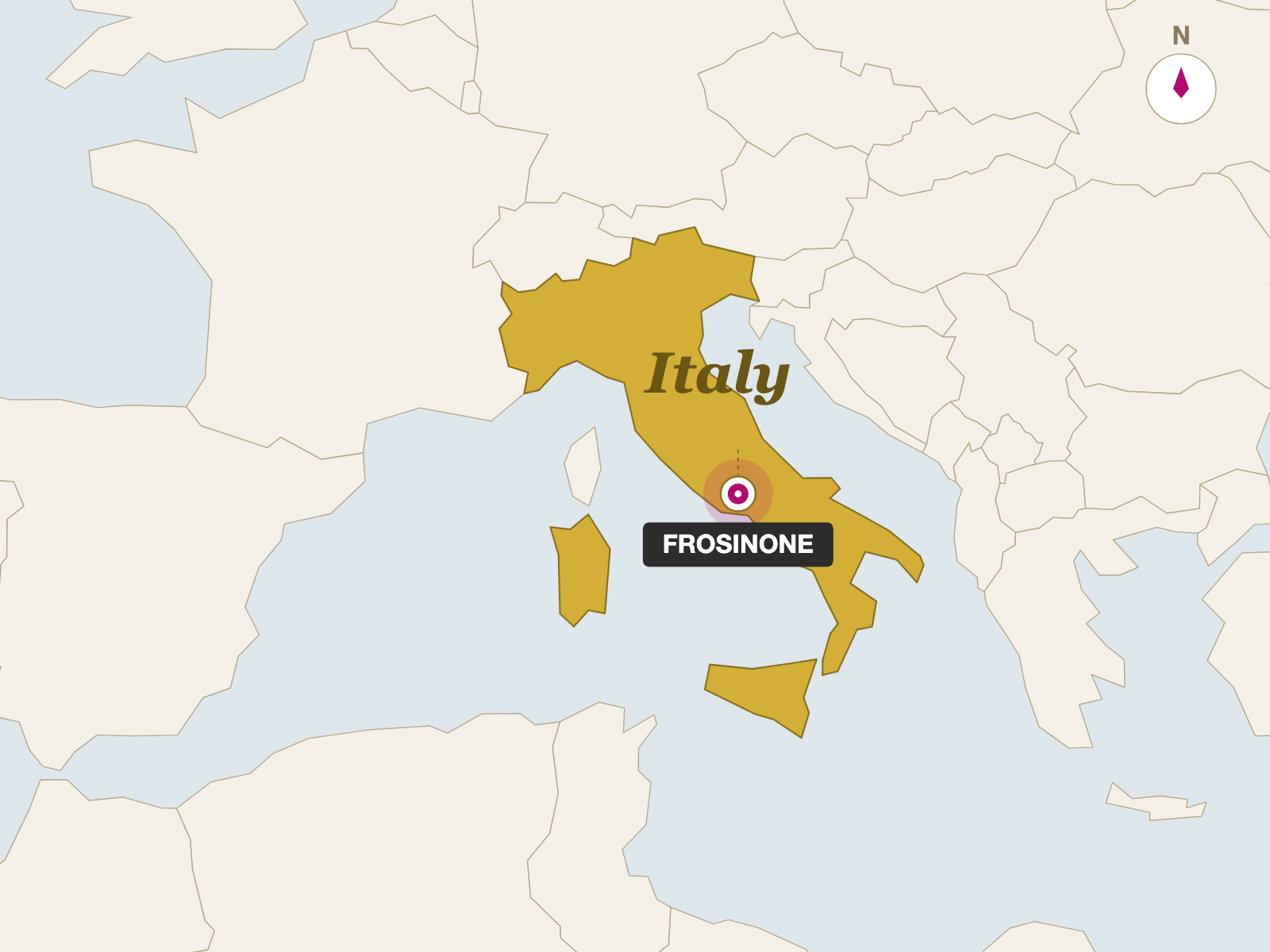 Brunelli Pecorino Romano origin map