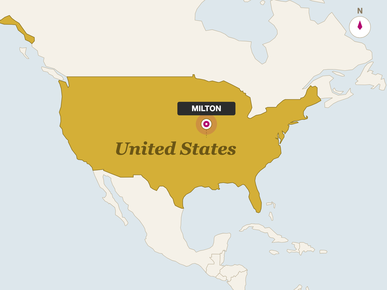 Milton Prairie Breeze Cheddar origin map