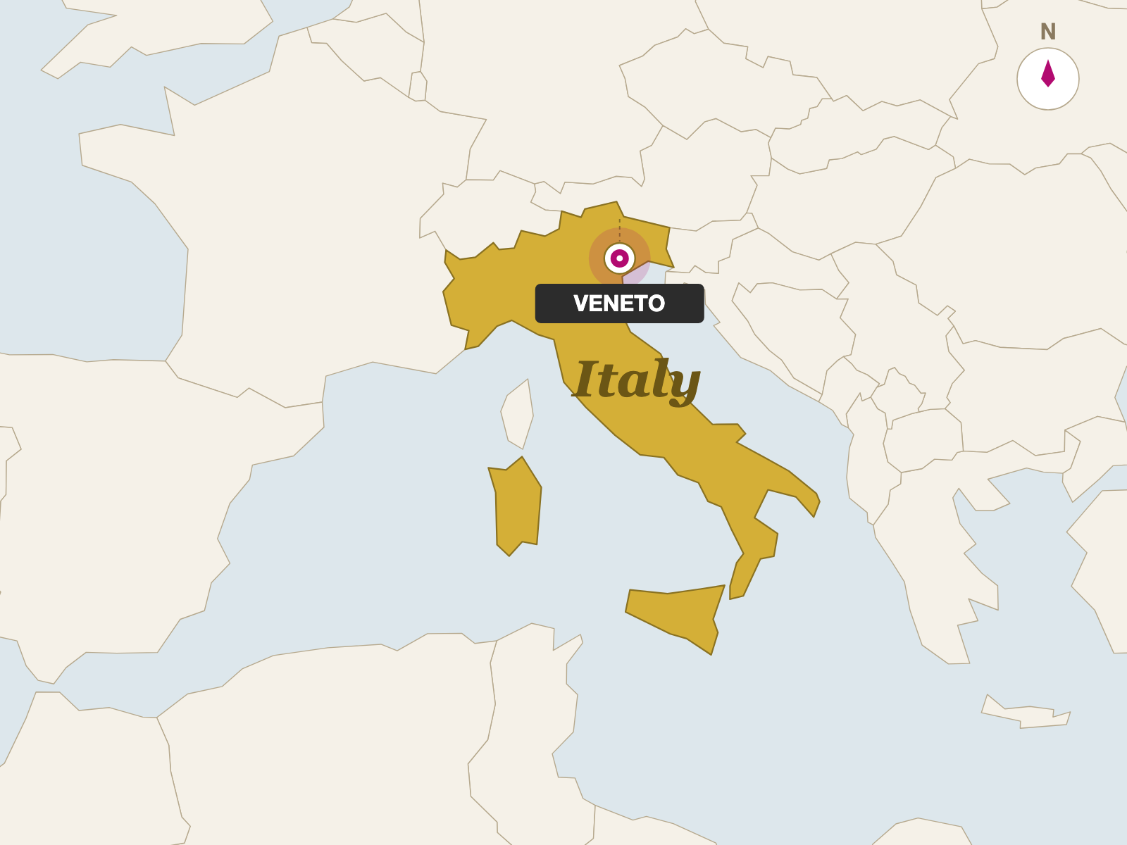 Ubriaco del Piave origin map