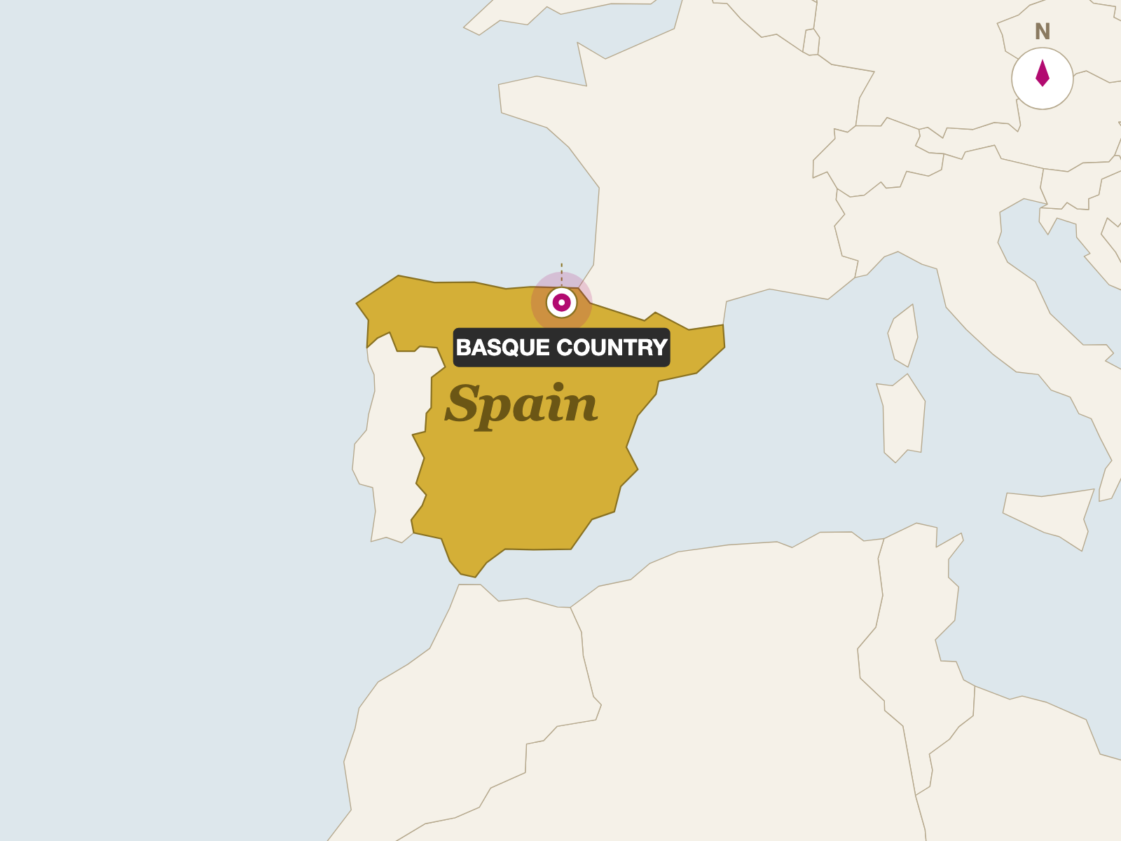 Idiazabal origin map