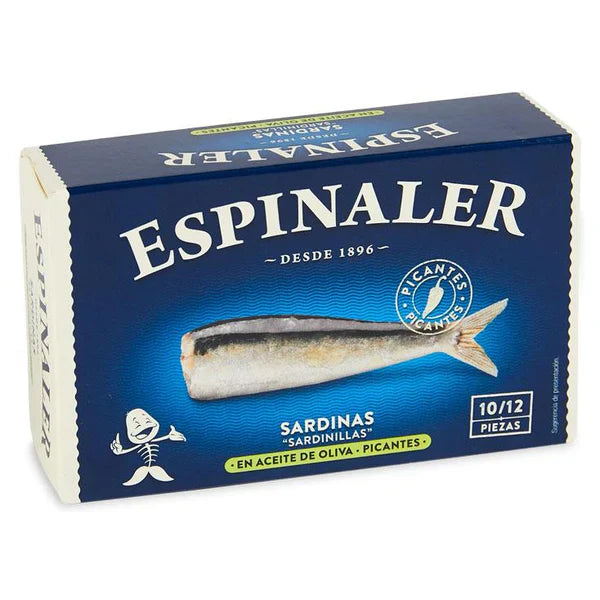 Espinaler Baby Sardines in Spicy Sauce 10/12 Classic Line (125g) - 12ea Case