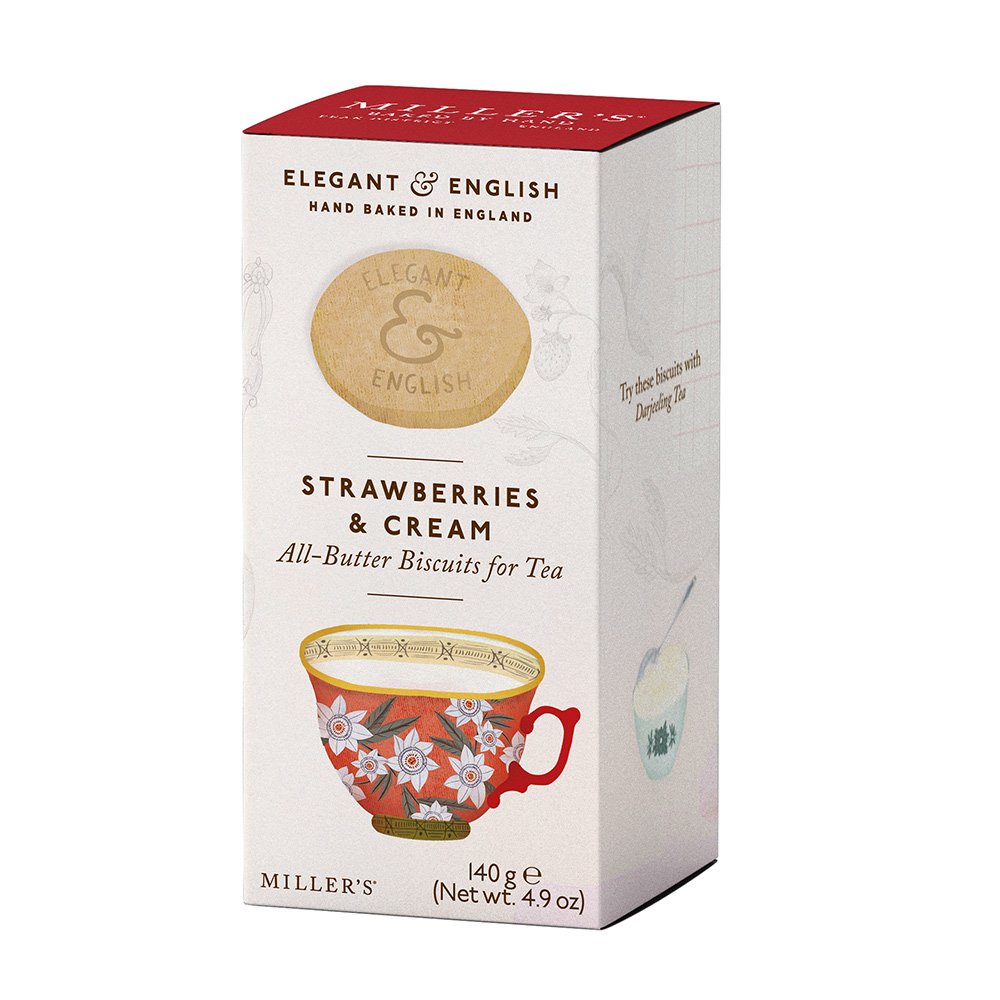 Elegant & English - Strawberries & Cream Cookies, 140g