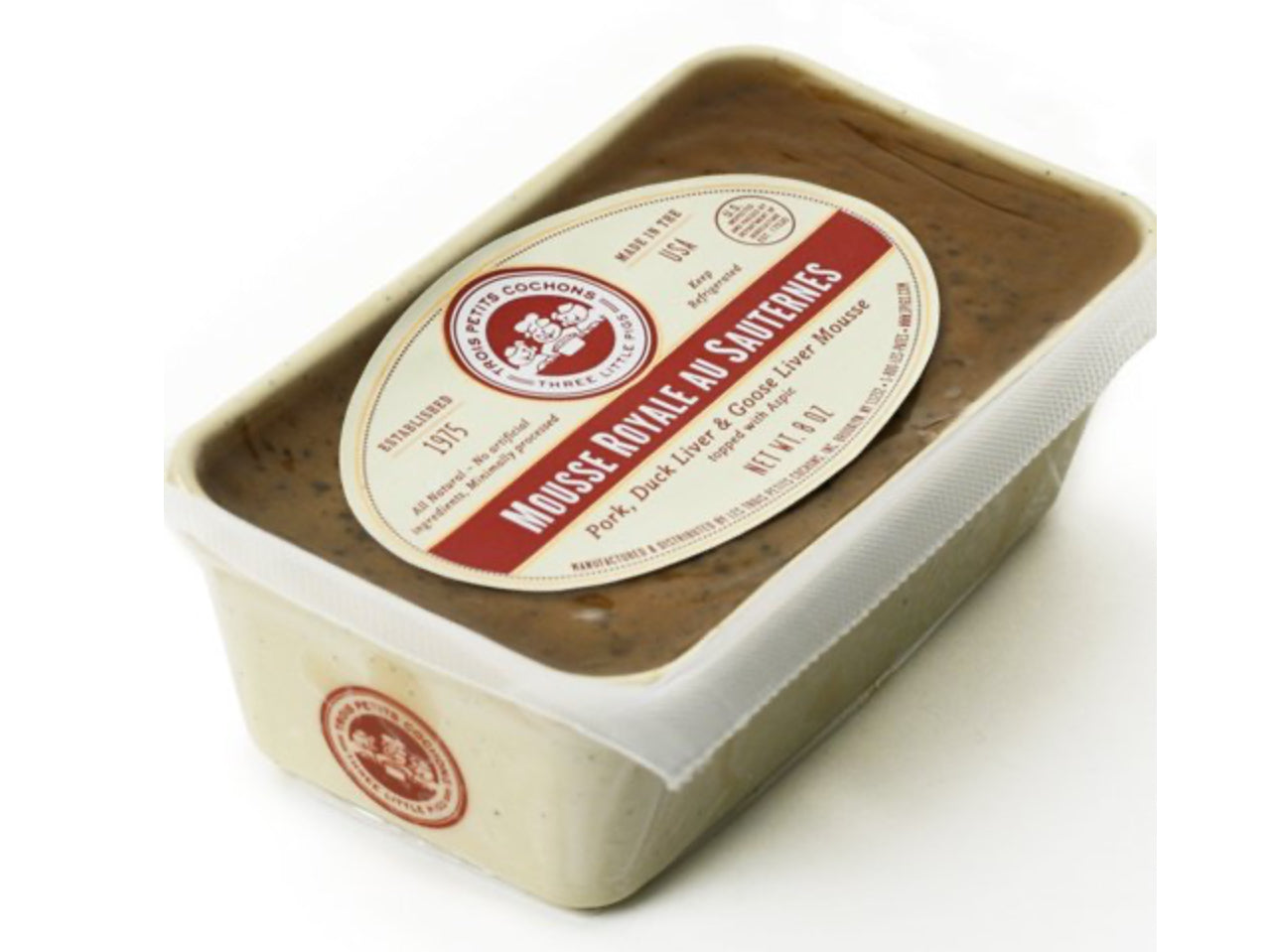 Three Little Pigs Mousse Royale Sauternes Pate - Duck, Pork, Goose - 3lb Piece
