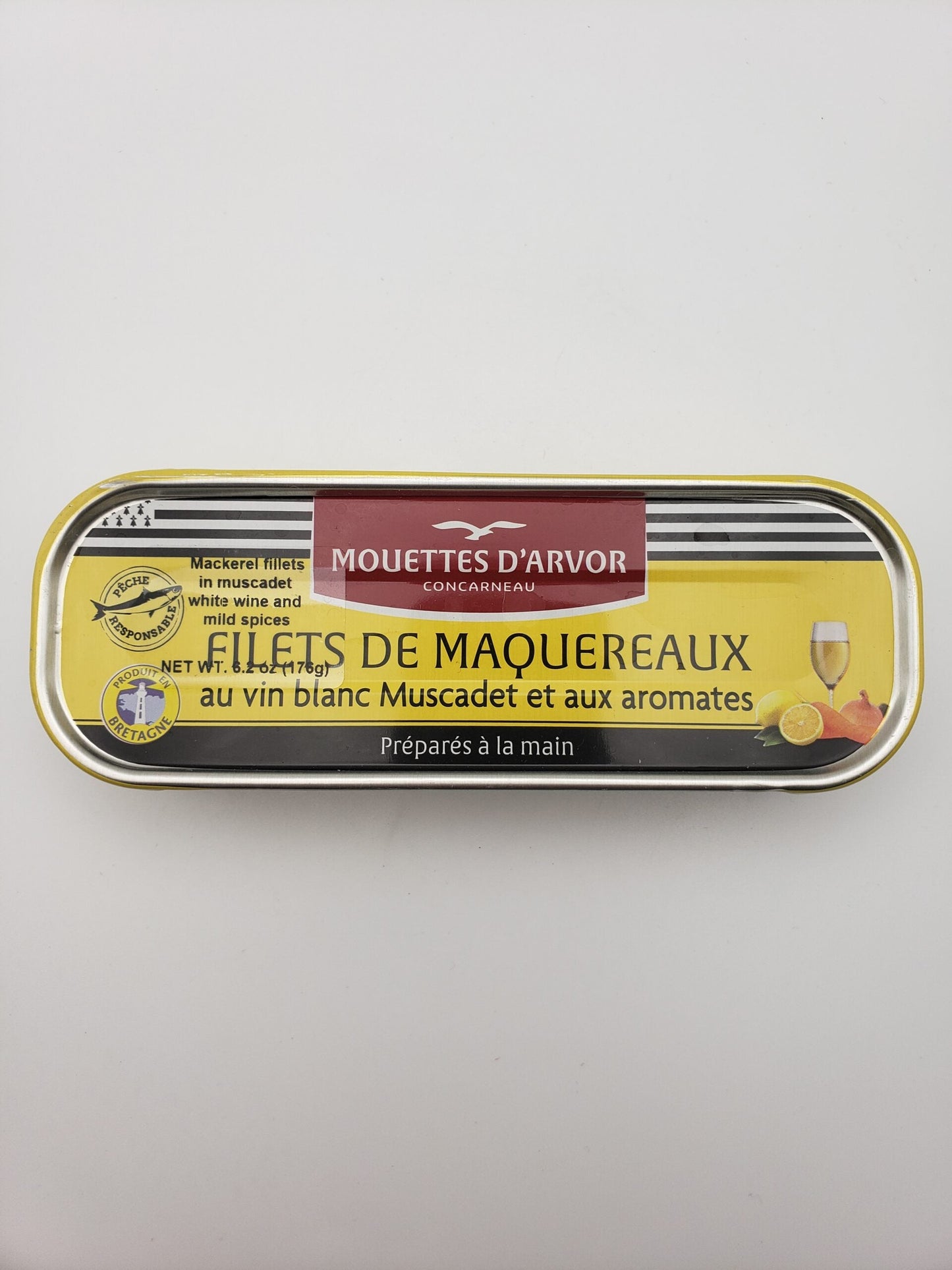 Les Mouettes d'Arvor Mackerel in Muscadet Wine & Herbs (174g) - 24ea Case