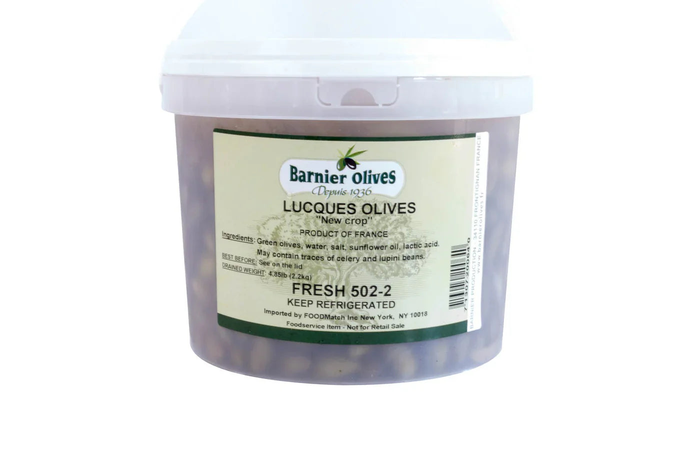 Lucque Green Olives - 4.85lb Tub