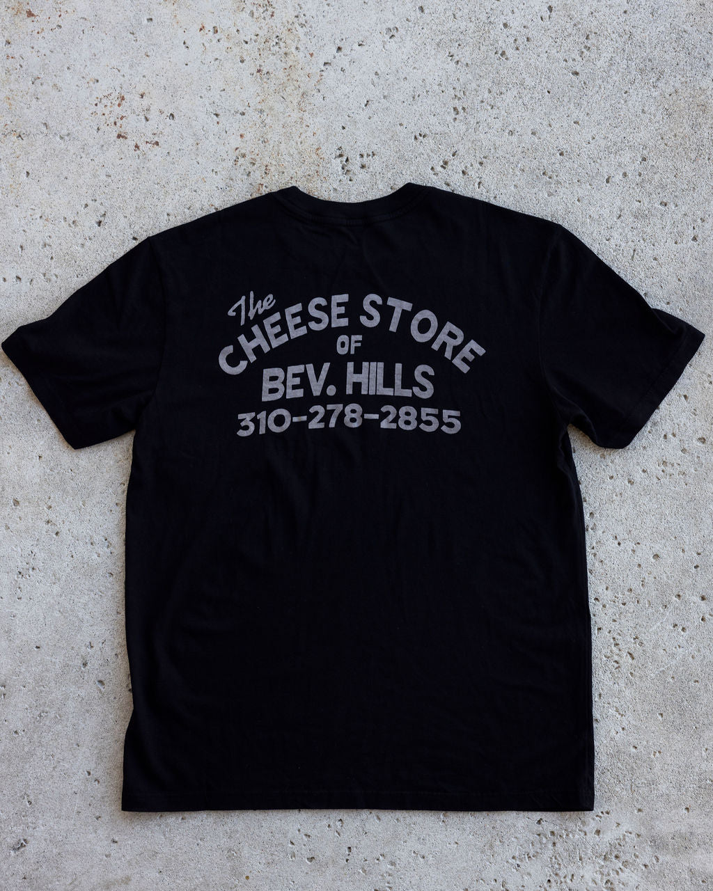 Unisex Tee-Shirt Black with White Print - The Cheese Store of Beverly Hills
