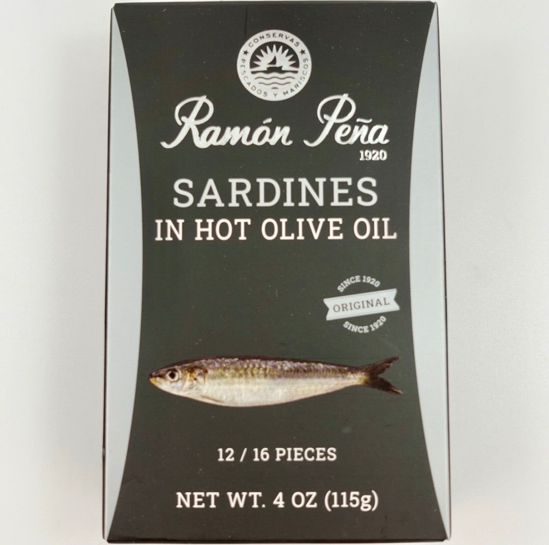 Ramon Pena Small Sardines in Spicy Olive Oil 12/16 - Silver Line (115g) - 15ea Case