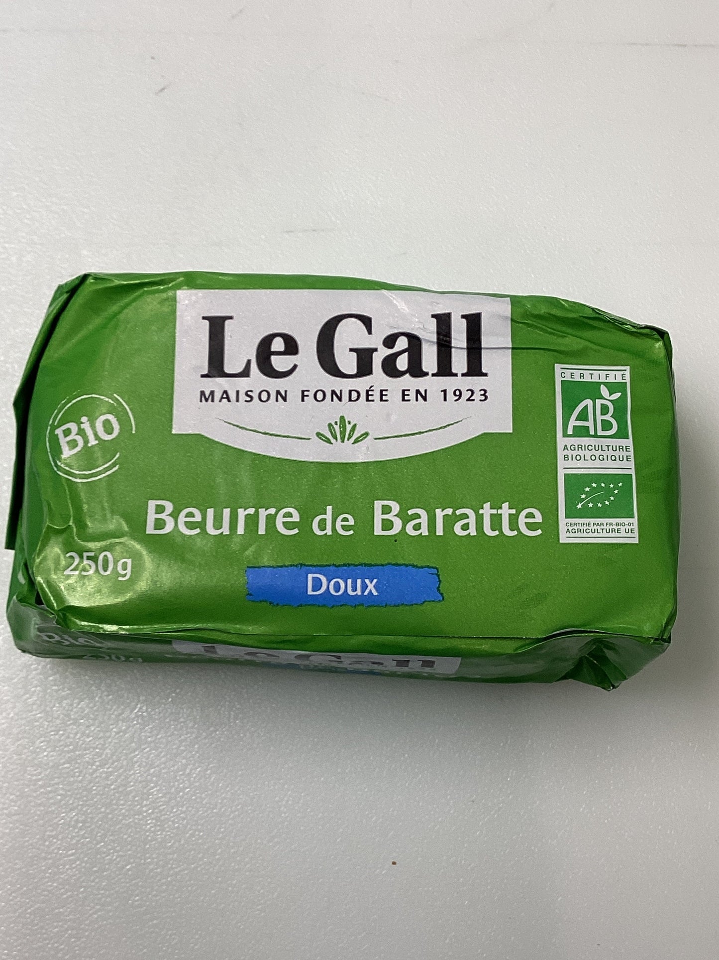 Le Gall Beurre de Baratte Doux (Unsalted) Butter (250g) - 12ea Case