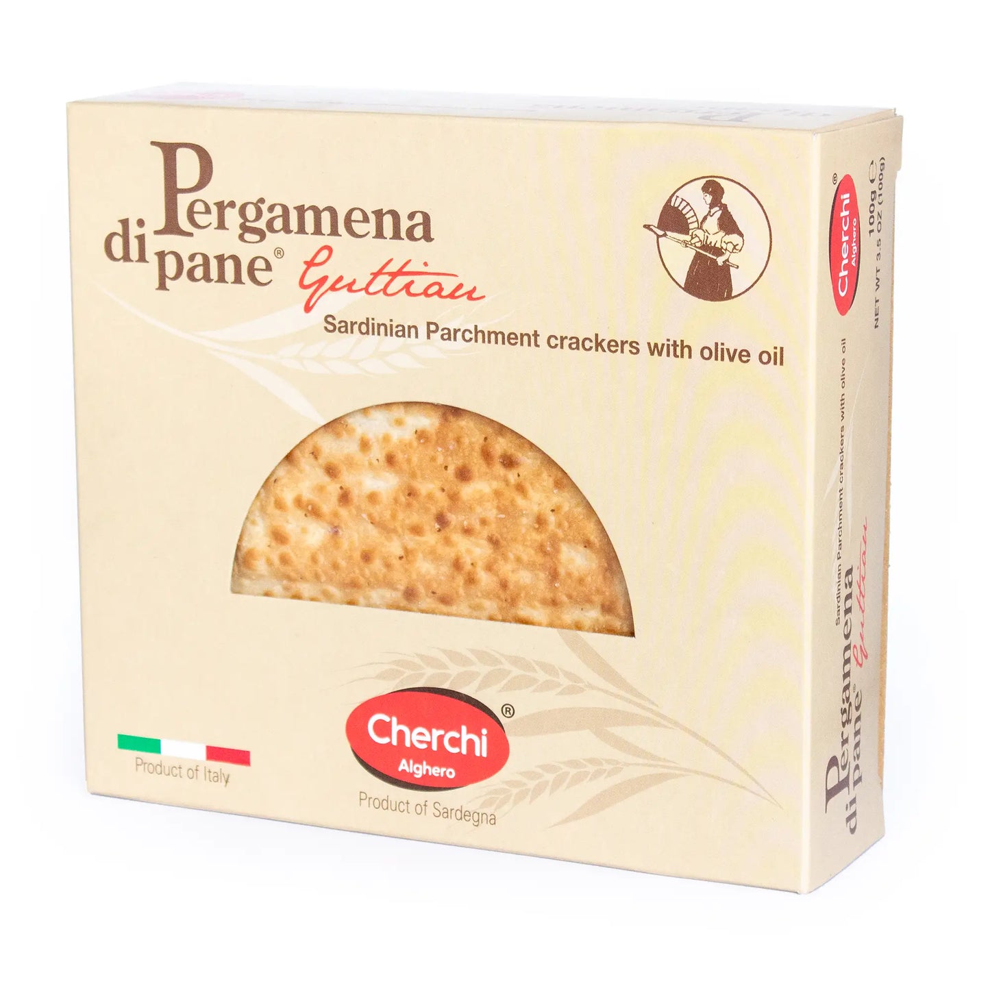 Pergamena di Pane Sardinian Parchment Crackers with Olive Oil (100g) - 10ea Case