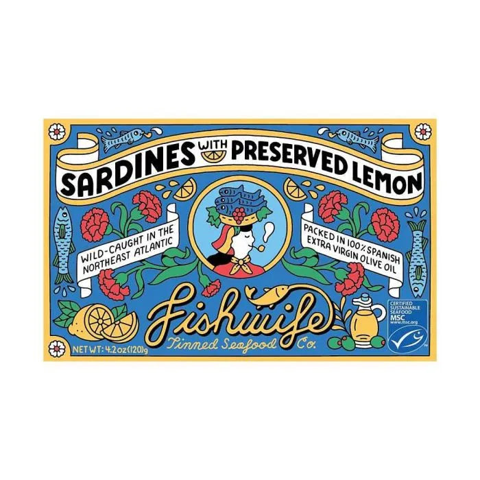 Fishwife Sardines with Preserved Lemon (4.2oz) - 12ea Case