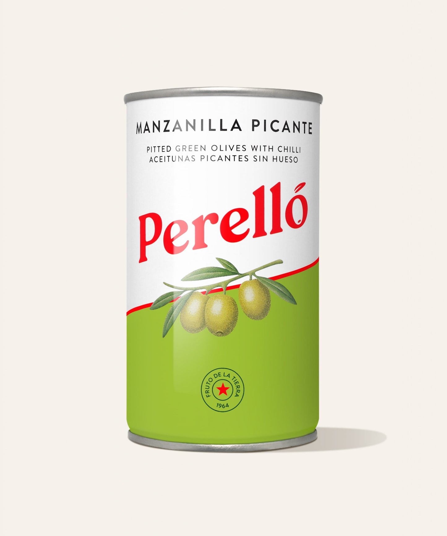 Manzanilla Pitted Green Olives with chili, 5.3oz