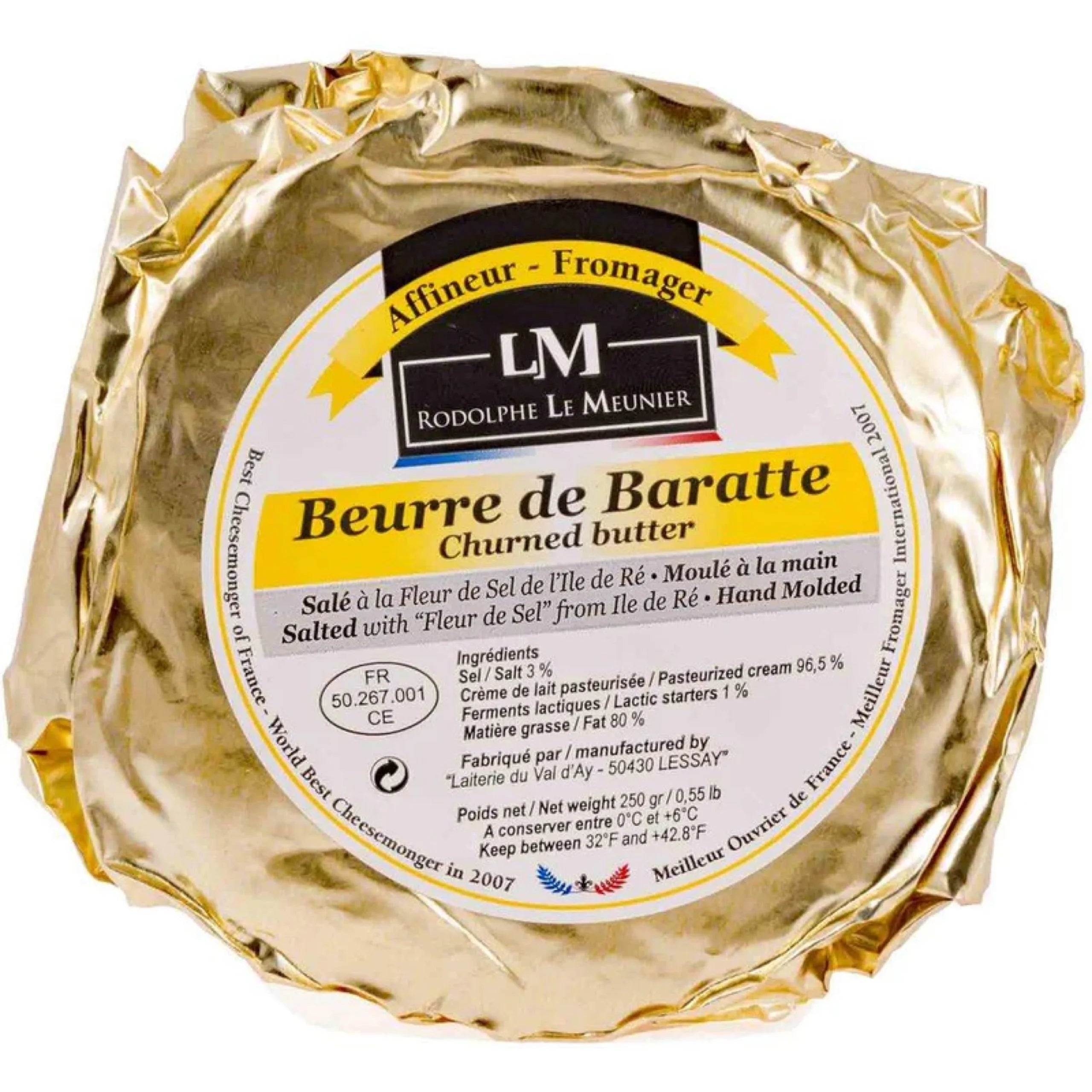 Rodolphe Le Meunier Beurre de Baratte Demi-Sel - Salted butter (250g)