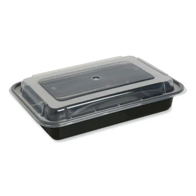 28oz Deep Black Pasta Container with Lid (RD) - 120ea Case