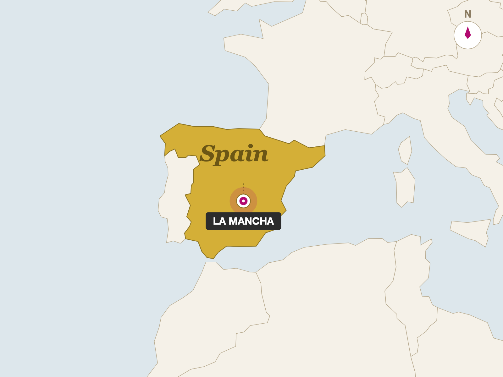 El Trigal Manchego Aged 8 Months origin map