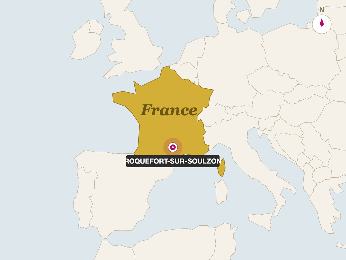 Roquefort Papillon origin map