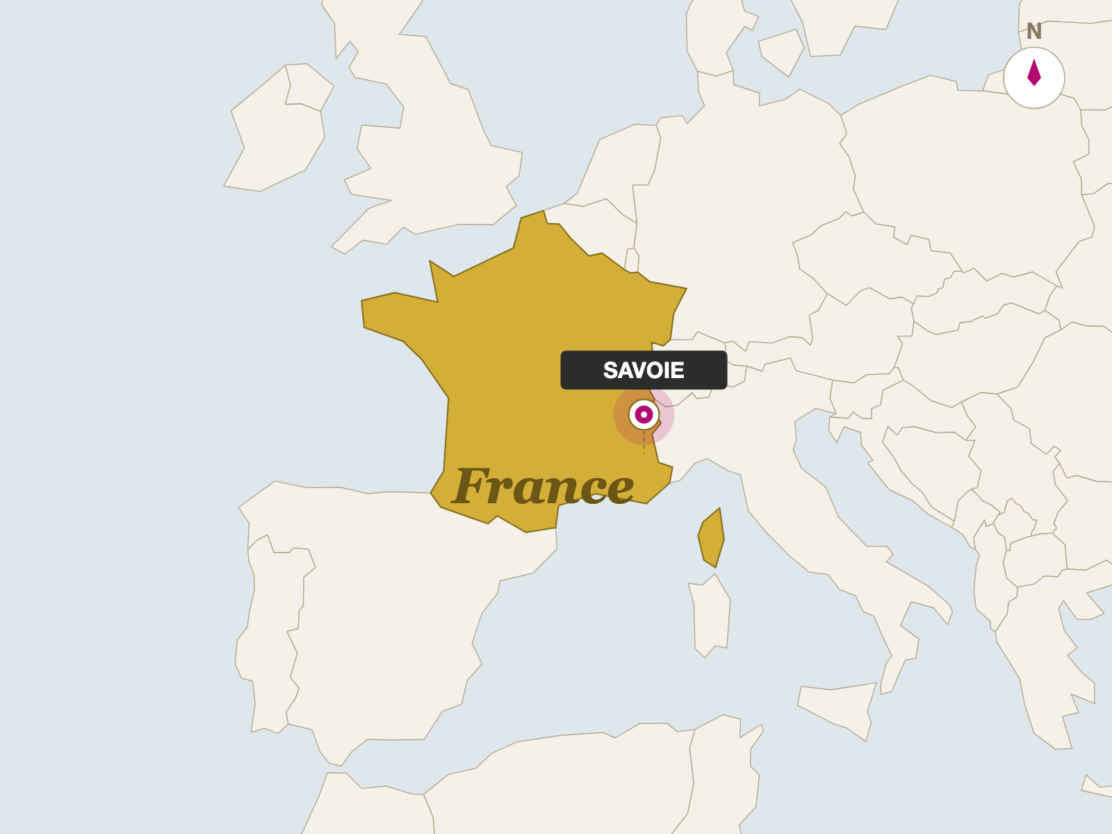 French Raclette origin map