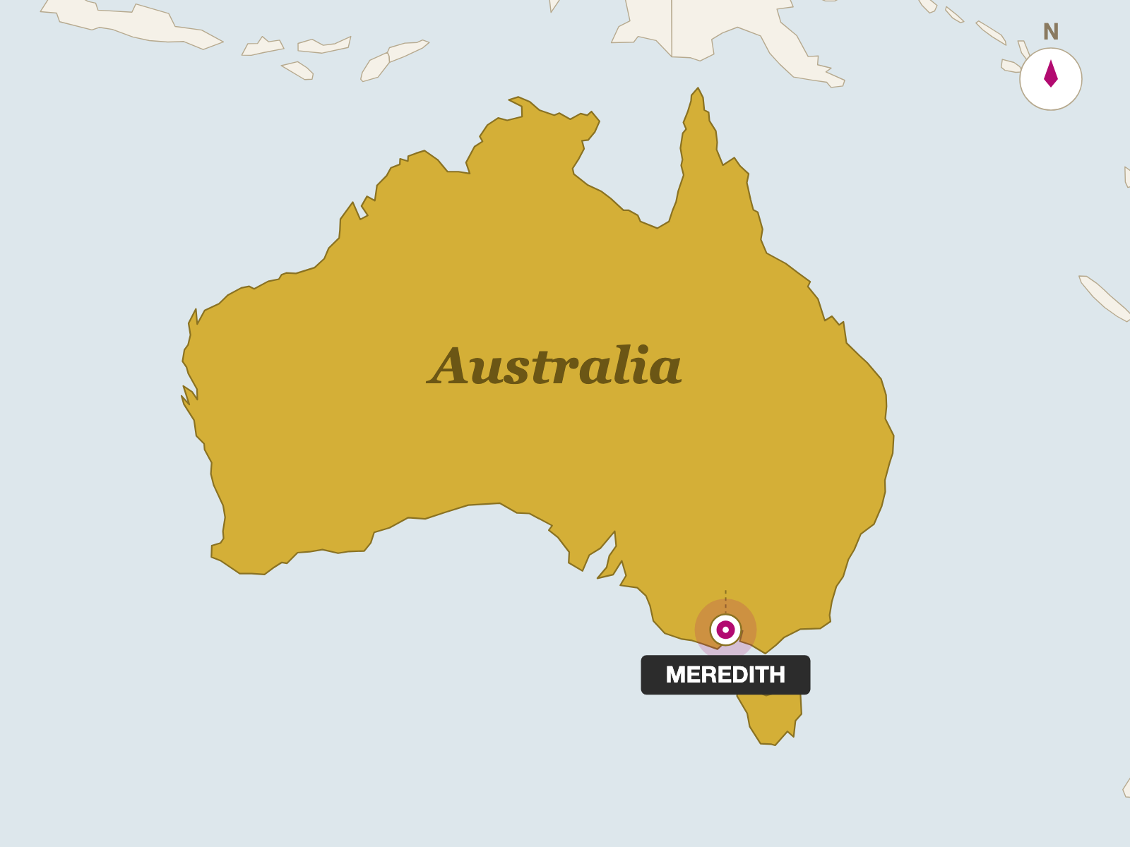 Meredith Dairy Marinated Feta (300g) origin map