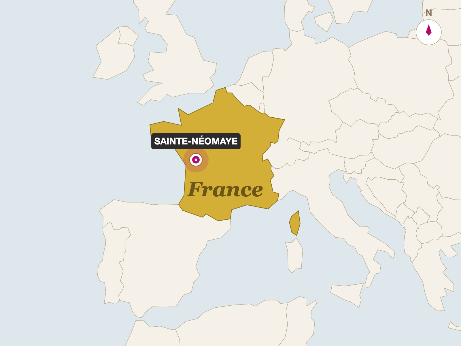 Mothais Feuille Dantan (180g) origin map