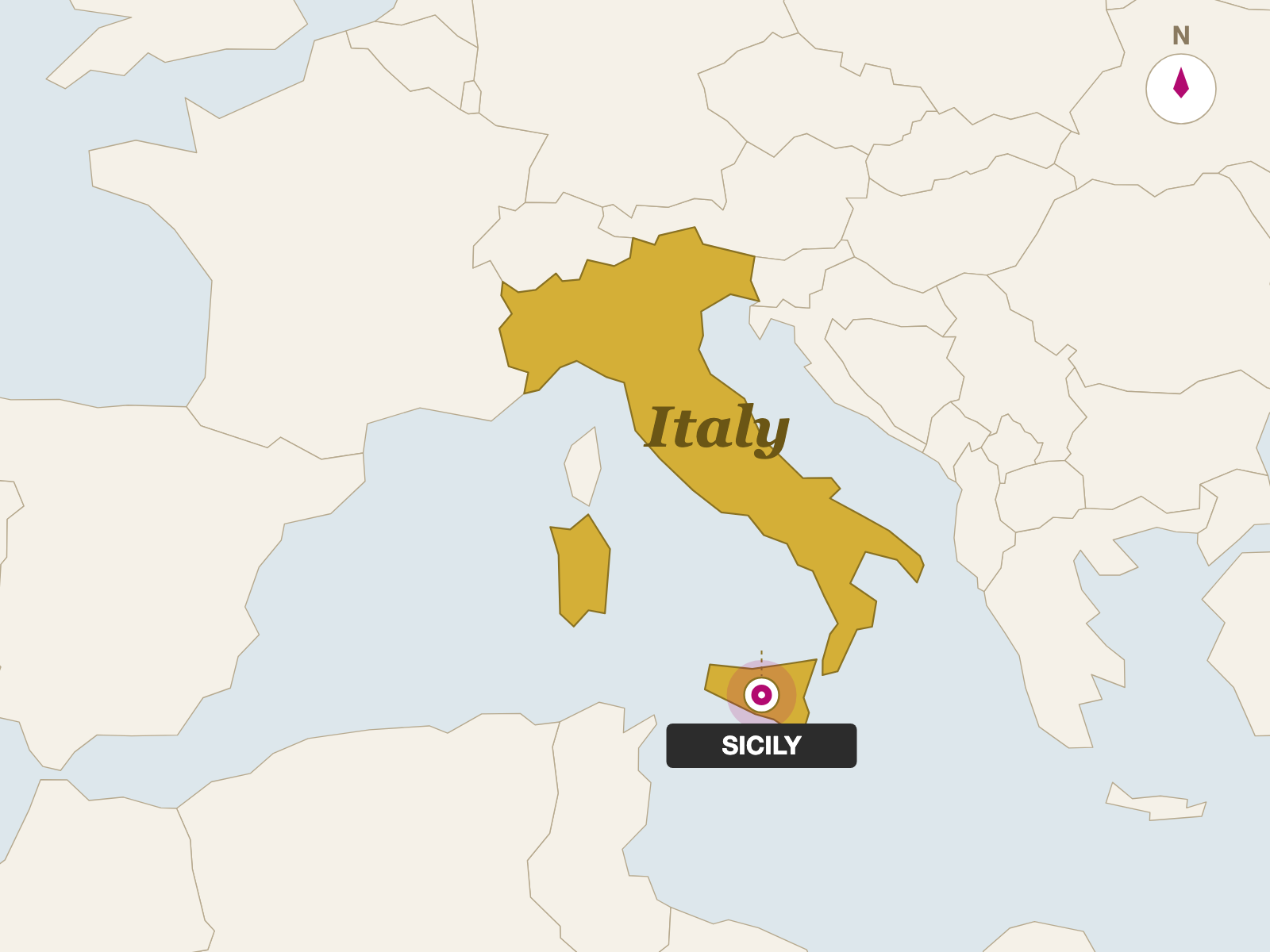Ragusano DOP Latte Crudo origin map