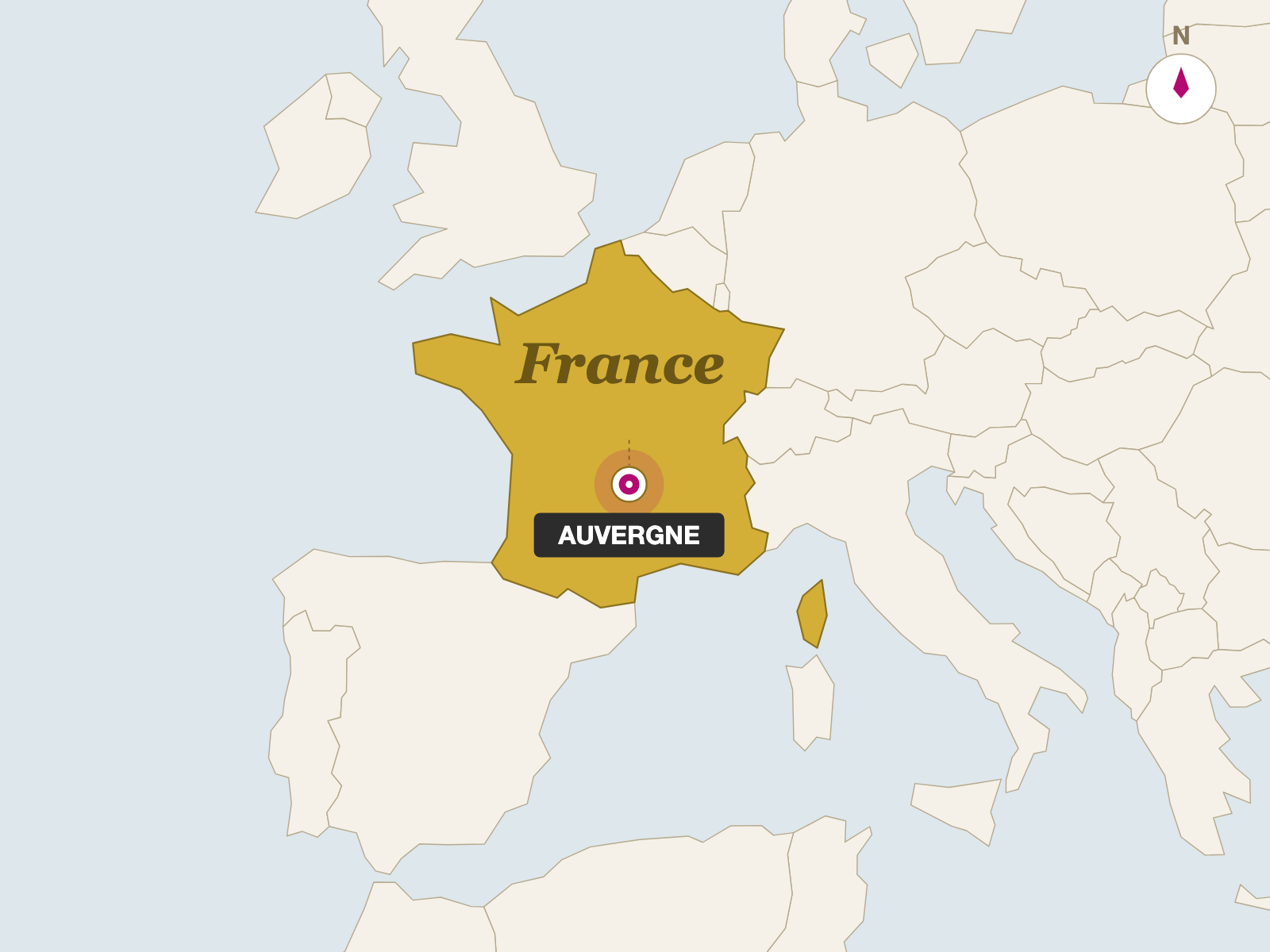 Salers AOP origin map