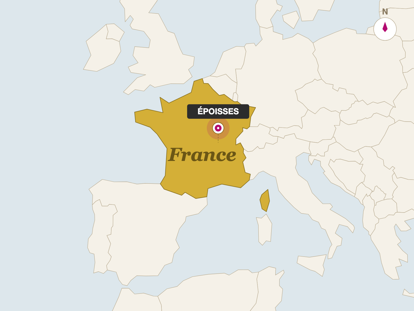Berthaut Epoisses AOC (250g) origin map