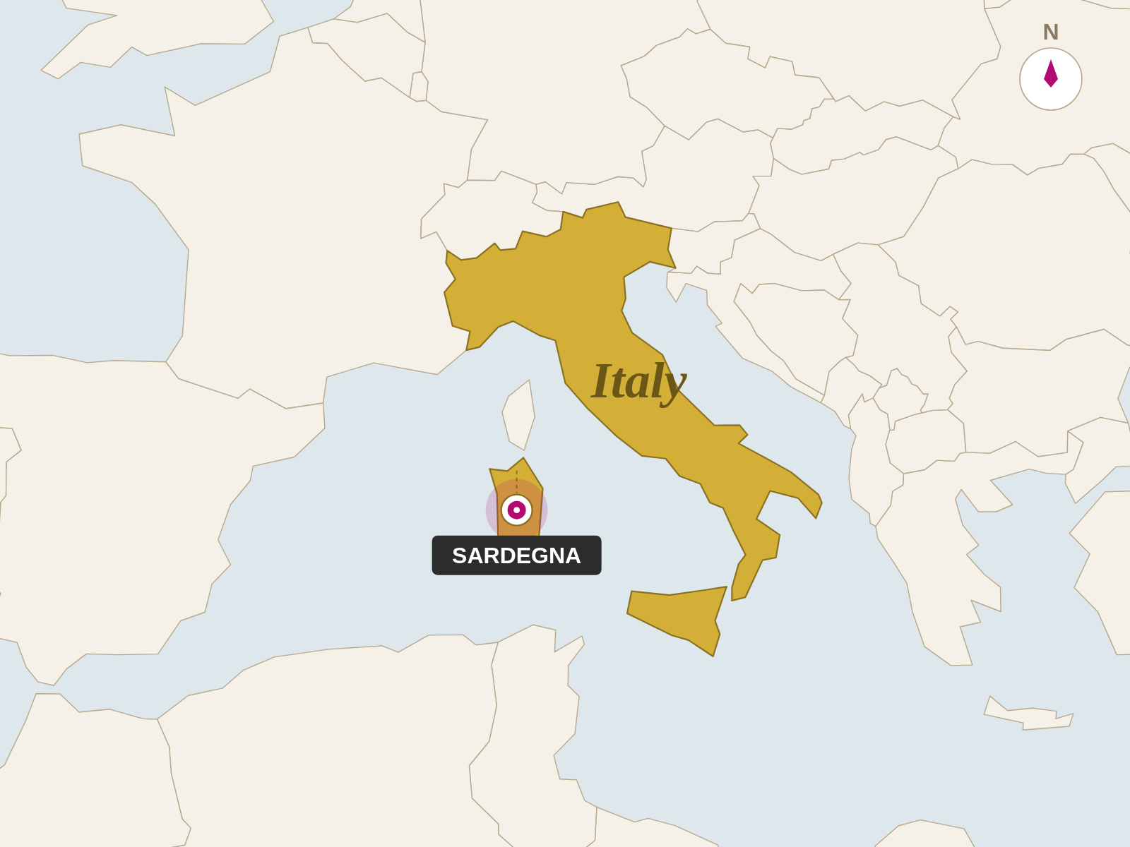 Aged Pecorino Pepato origin map