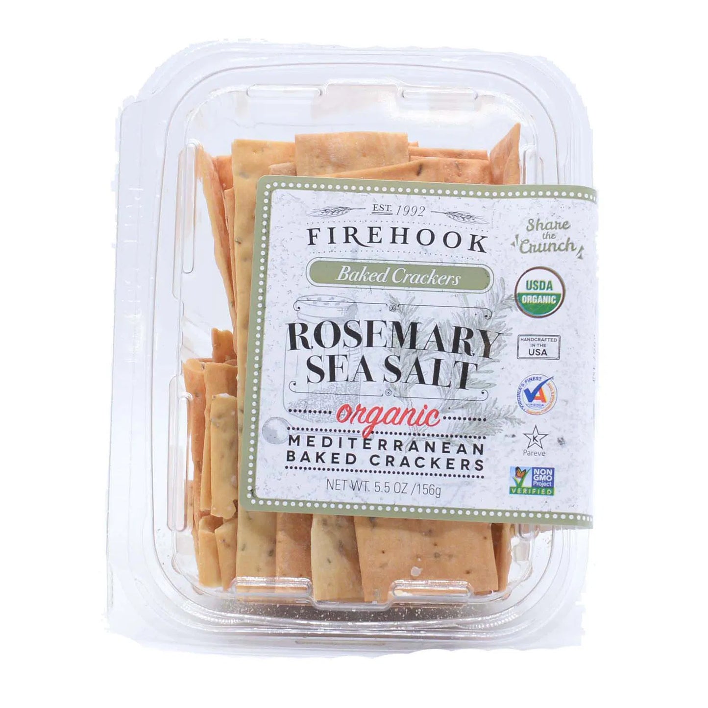 Firehook Rosemary Sea Salt Crackers (5.5oz) - 12ea Case