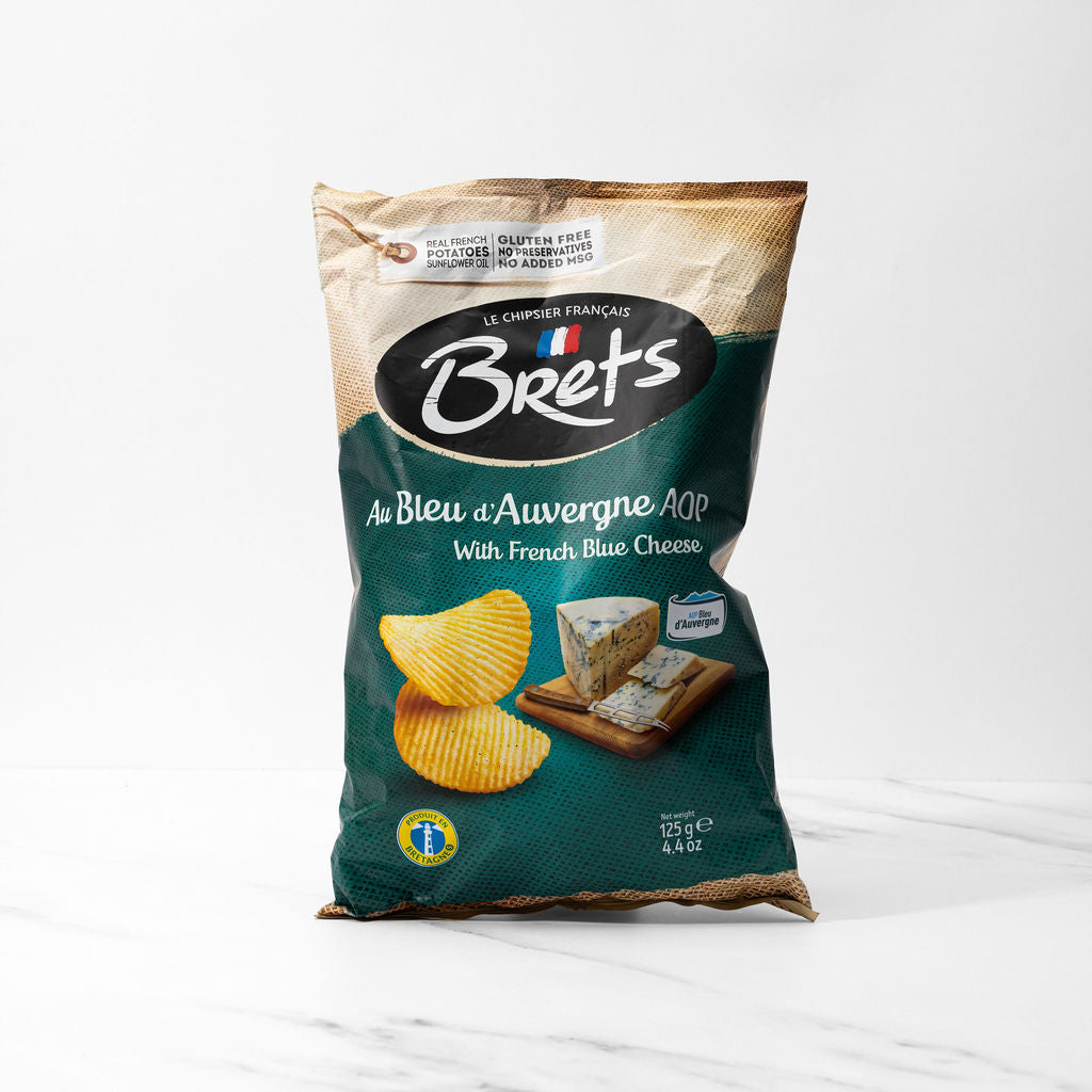 Brets Au Bleu d'Auvergne AOP - Blue Cheese Potato Chips (125g) - 10ea Case