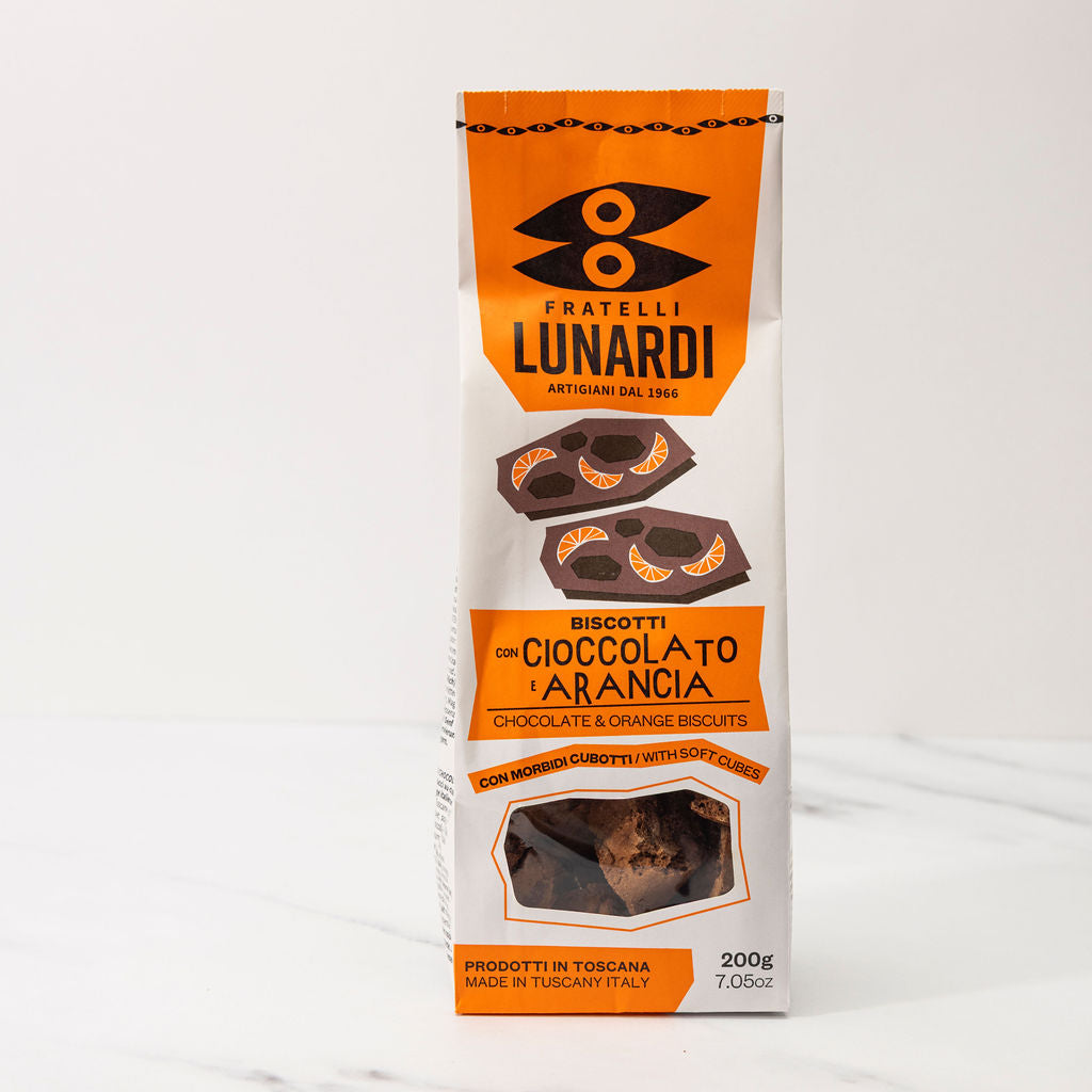 Fratelli Lunardi Biscotti con Cioccolato e Arancia - Chocolate & Orange (200g) - 12ea Case