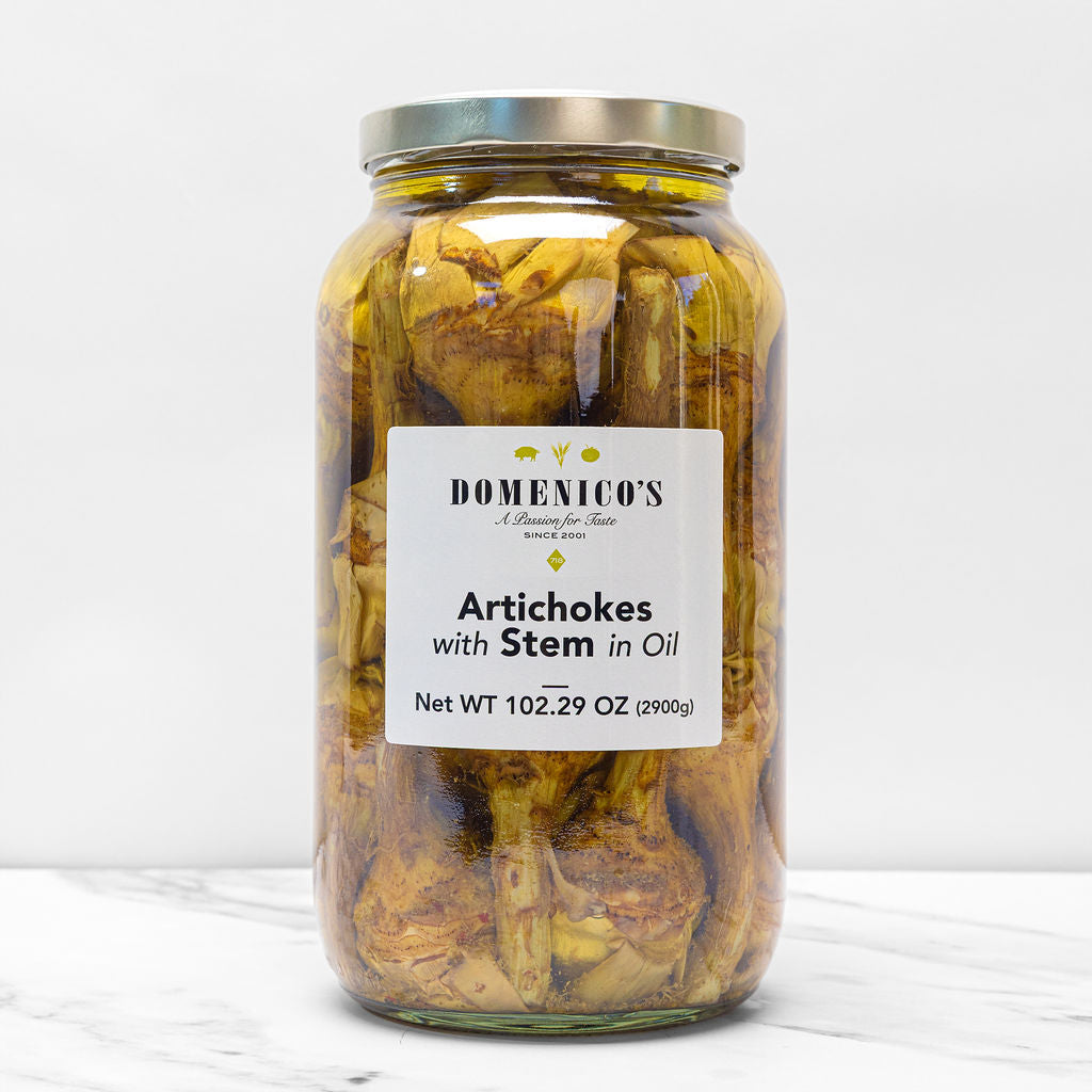 Domenico's Roman Artichokes with Stem in Oil - 2900g (102.29oz) - Case