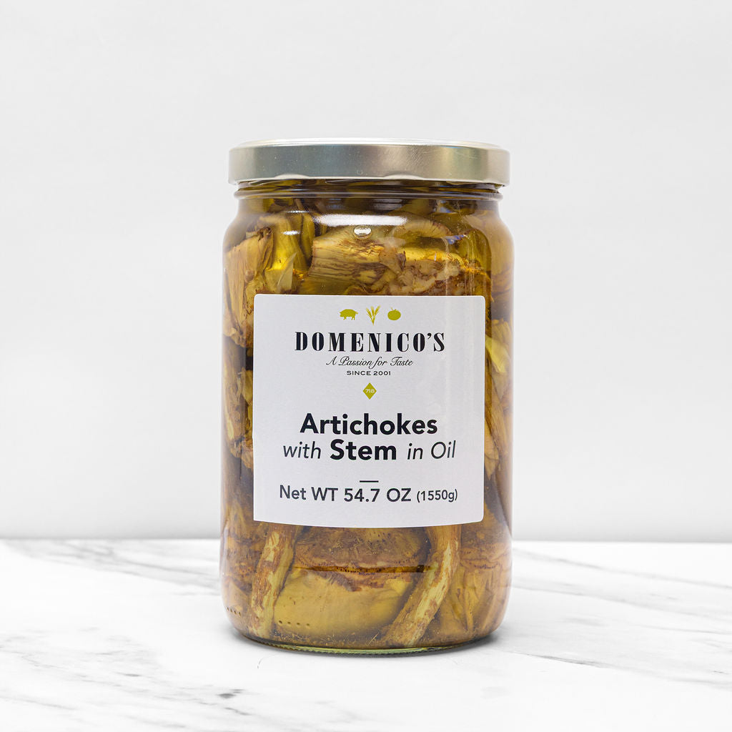 Domenico's Roman Artichokes with Stem in Oil - 1550g (54.7oz) - 4ea Case