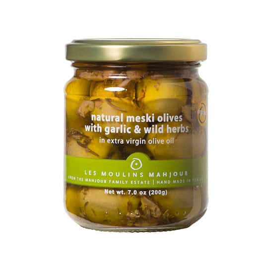 Meski Olives with Garlic & Wild Herbs (200g)