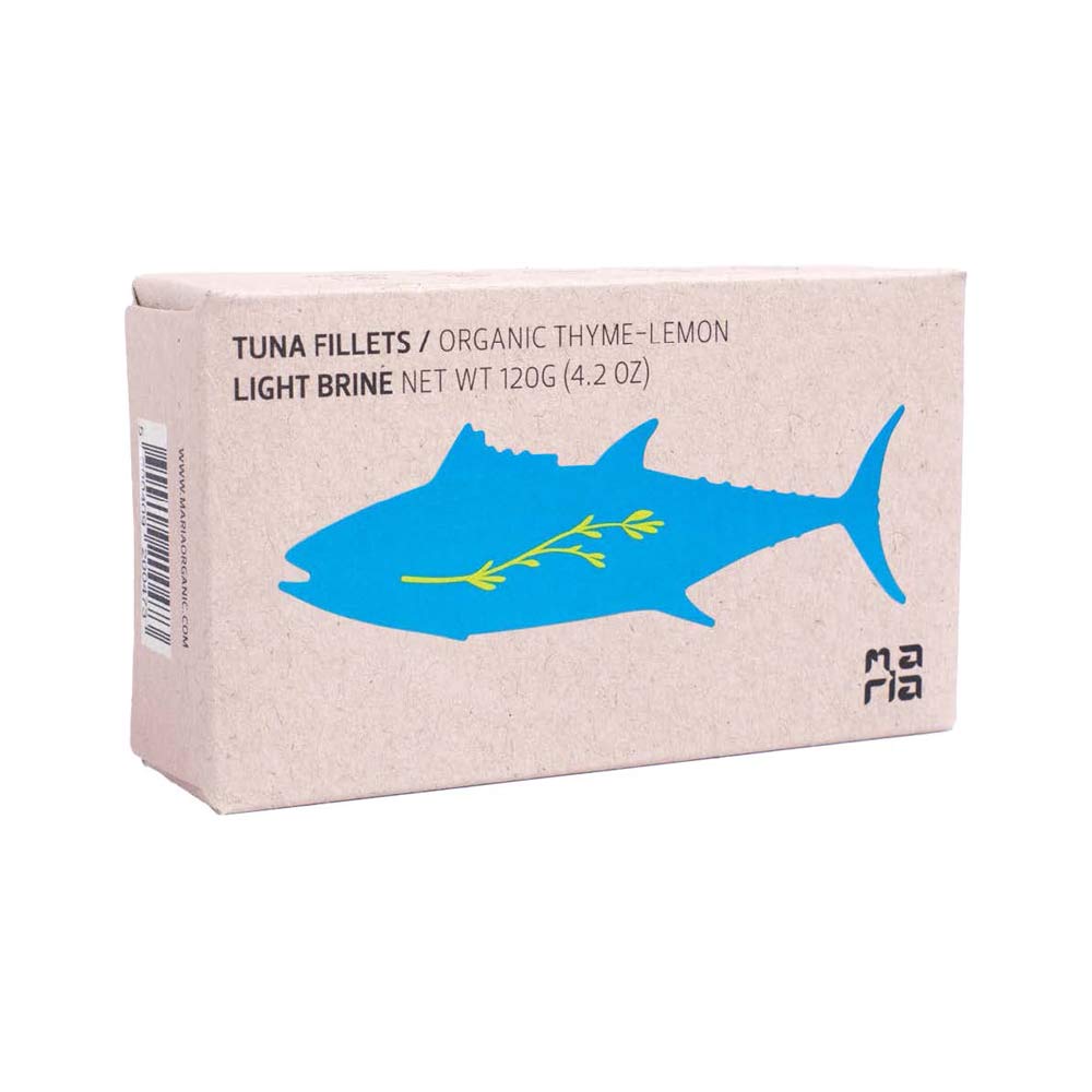 Maria Tuna Fillets in Light Brine, Thyme & Lemon (120g) - 12ea Case