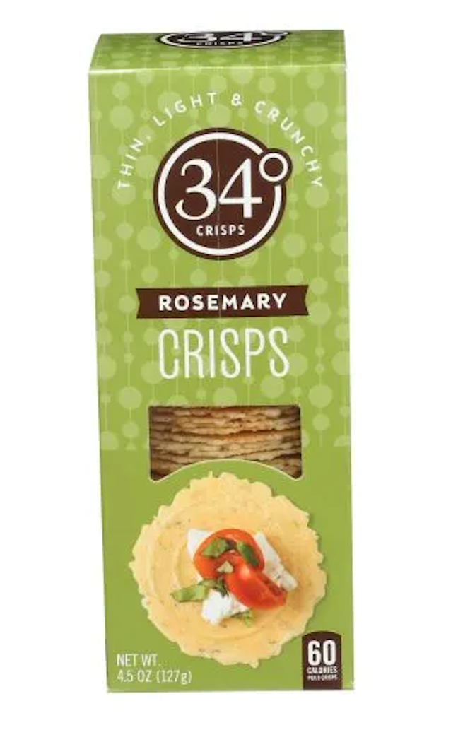 34 Degrees- Rosemary Crisps (127g) - 12ea Case