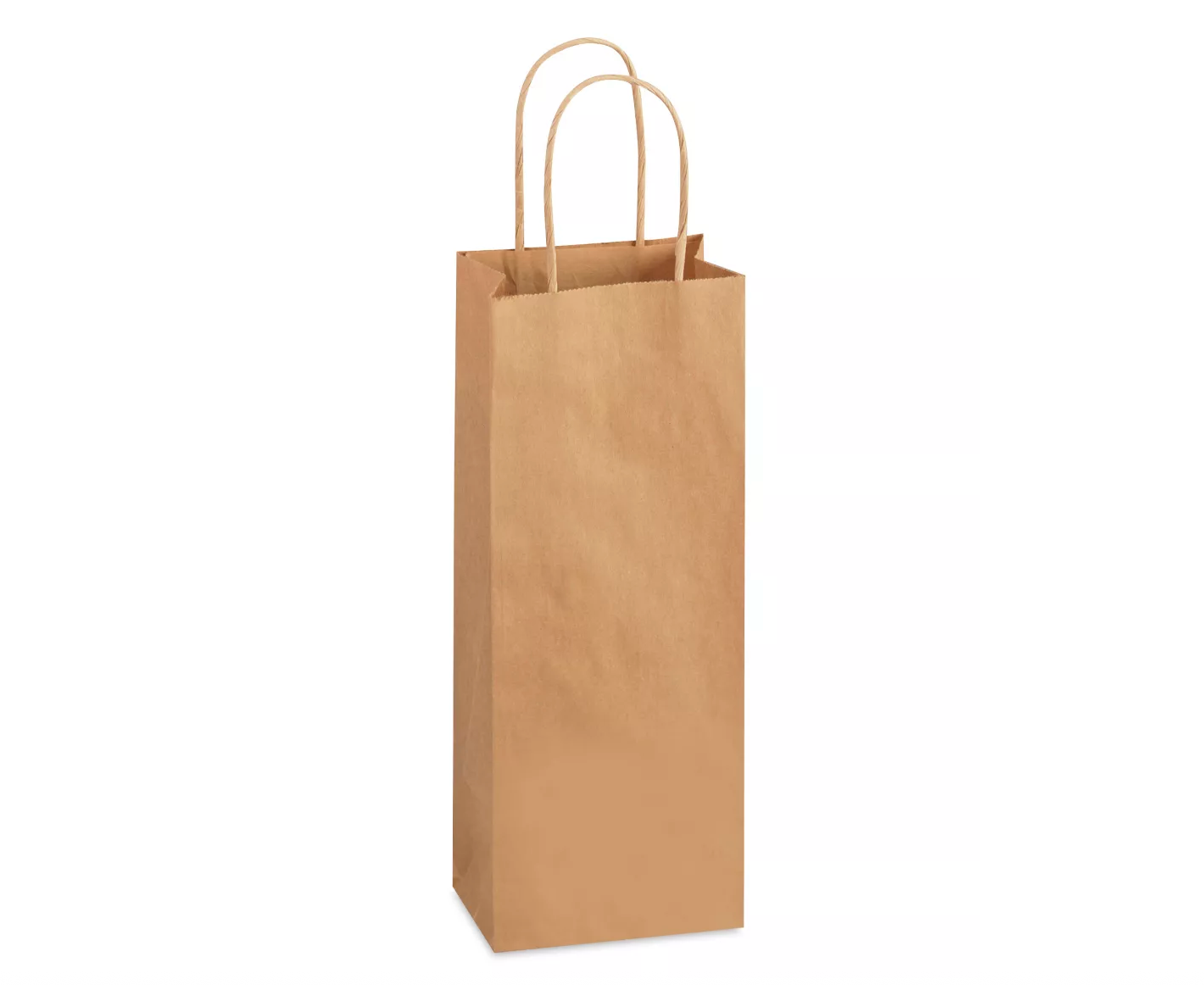 Kraft Paper Shopping Bags - 5 1/2 x 3 1/4 x 12 1/2" Wine bag - 250ea Case