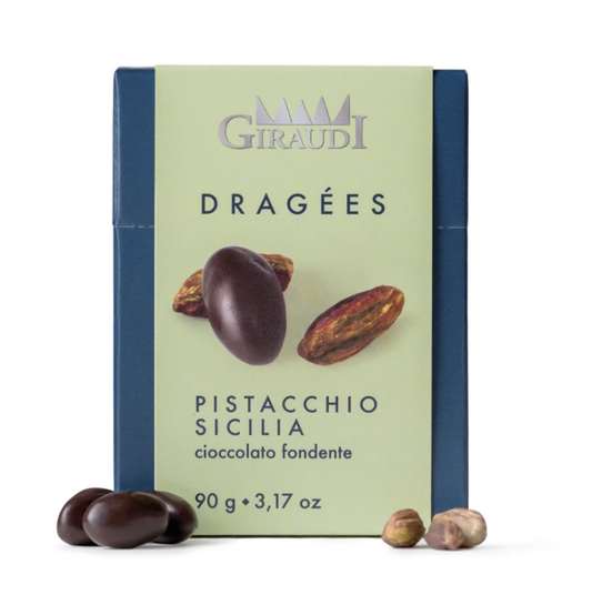 Pistachio Dragées in Dark Chocolate, 90g