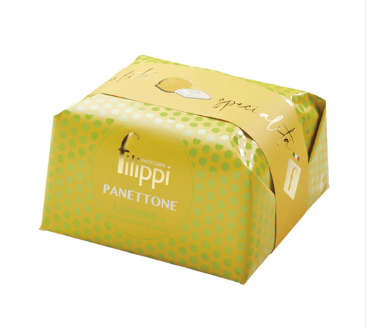 Filippi Panettone Limone, Lemon & White Chocolate, 500g