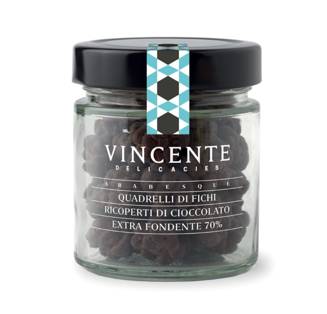 Vincente Delicacies Dark Chocolate Covered Fig Squares (100g)
