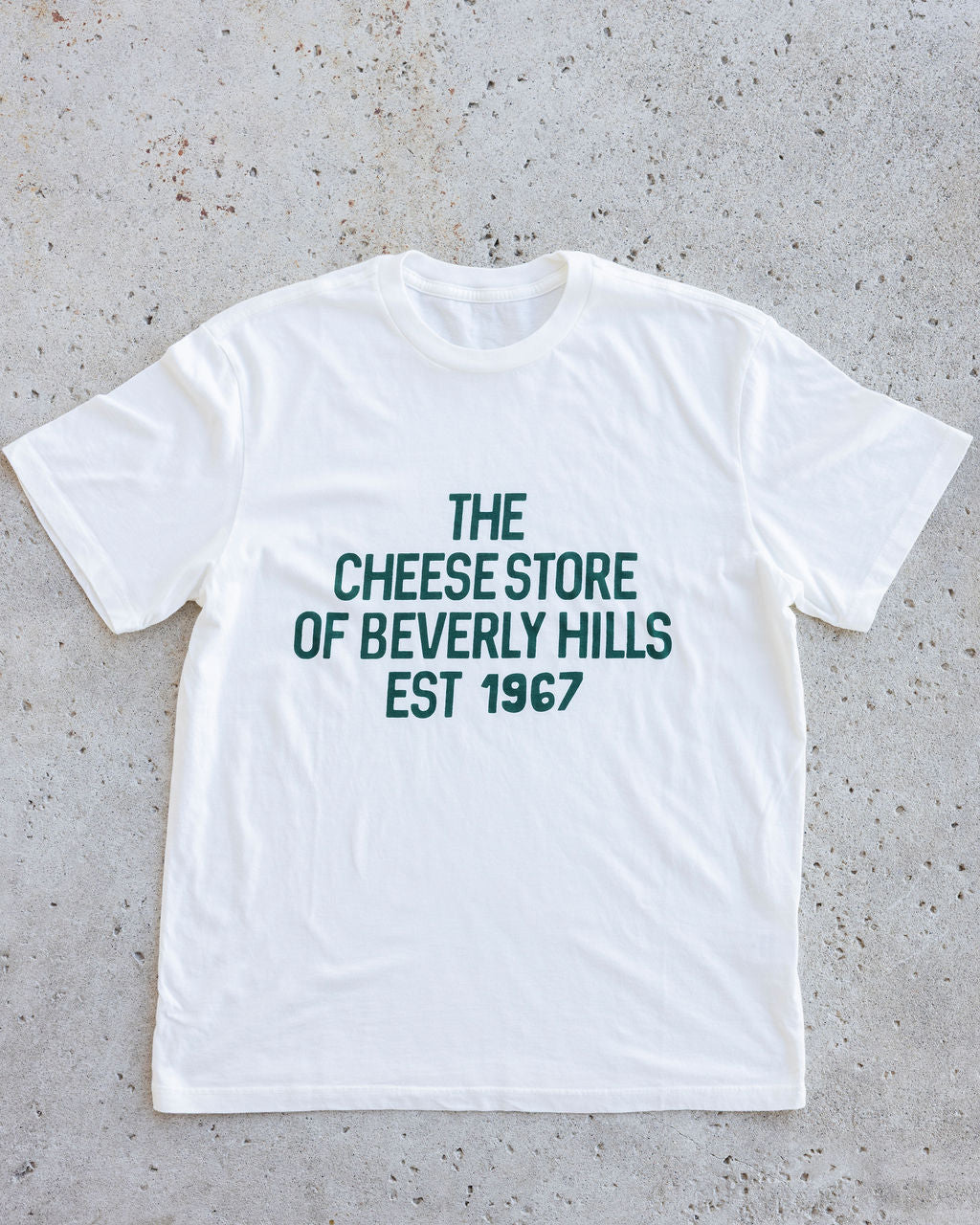 Women's Tee-Shirt Cream with Green Print - The Cheese Store of Beverly Hills