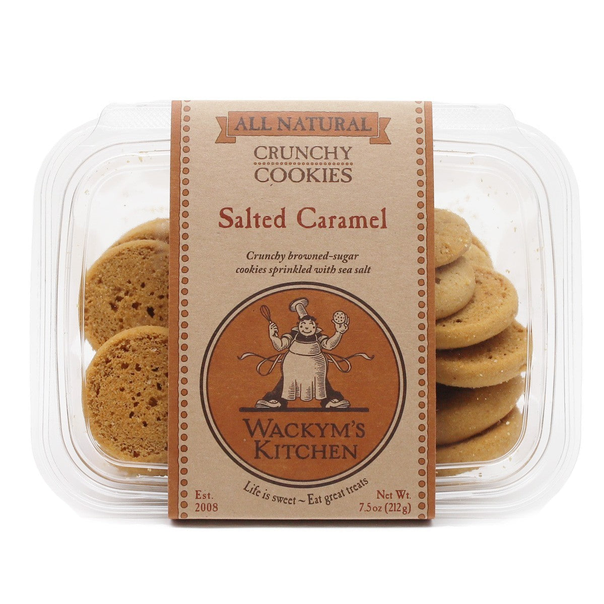 Wackym's Crunchy Salted Caramel Cookies (7.5oz) - 12ea Case