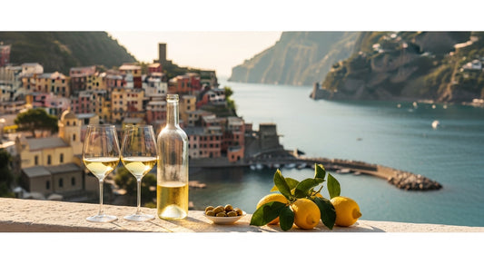 Ferragosto at The Cheese Store of Beverly Hills — chilled Massican wine above an Italian coast at golden hour