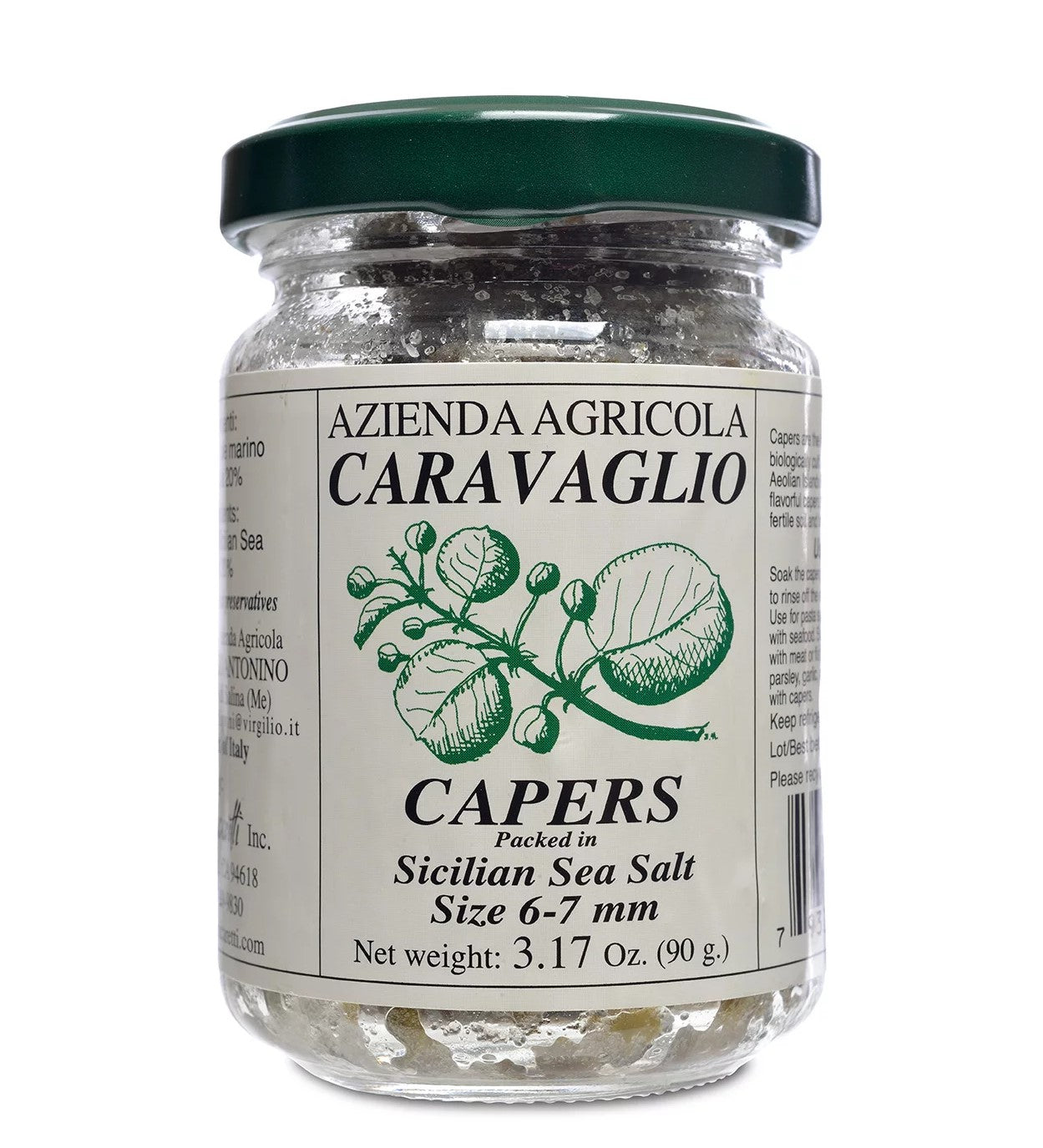 Caravaglio Capers in Sea Salt (90g) - 12ea Case