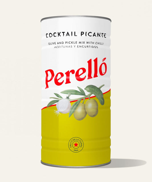 Perello Spicy Cocktail Pitted Olives and Pickles (350g) - 15ea Case