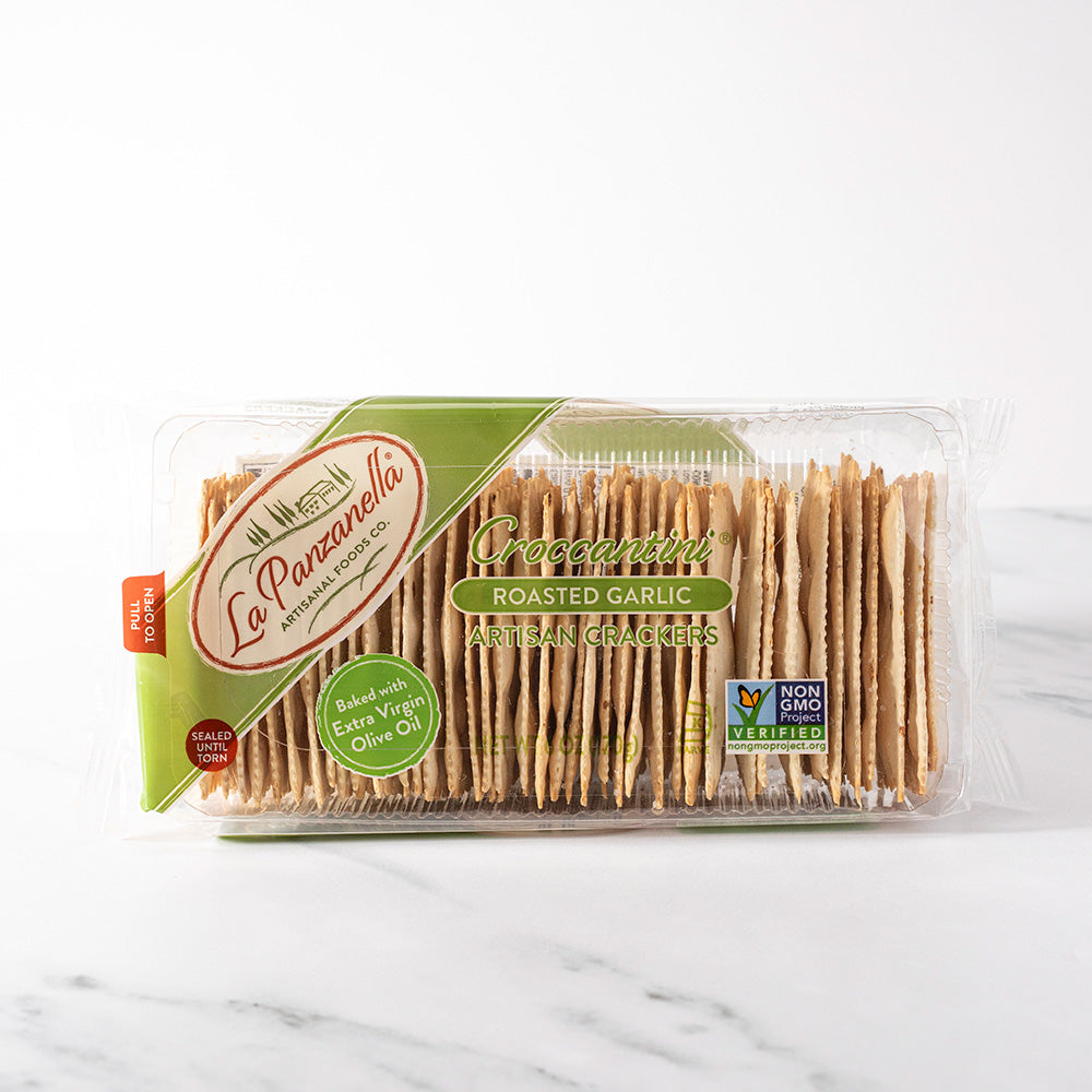 La Panzanella Croccantini Roasted Garlic Crackers (6oz) - 12ea Case