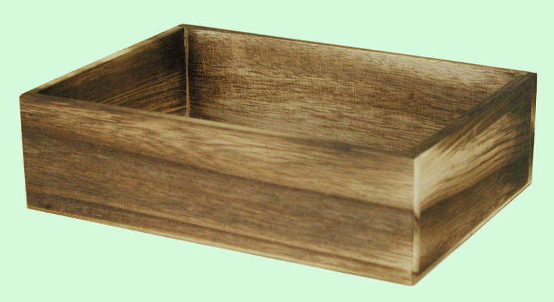 Burnt wd straght tray 15x10x3.5 - 14ea Case