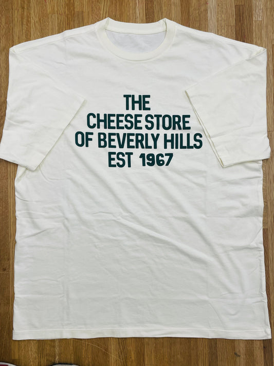 Unisex Tee-Shirt Cream with Green Print - The Cheese Store of Beverly Hills