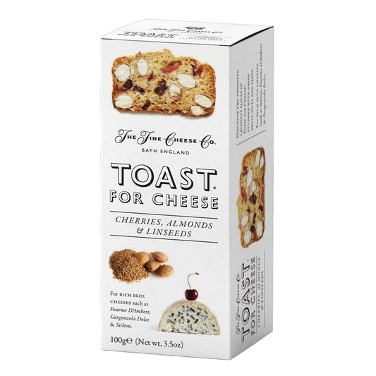 The Fine Cheese Company Cherry, Almonds & Linseed Toast Crackers (100g) - 6ea Case